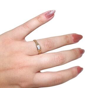 14k Solid Gold Stacking Chain Ring 1.37 Grams Size 8.5